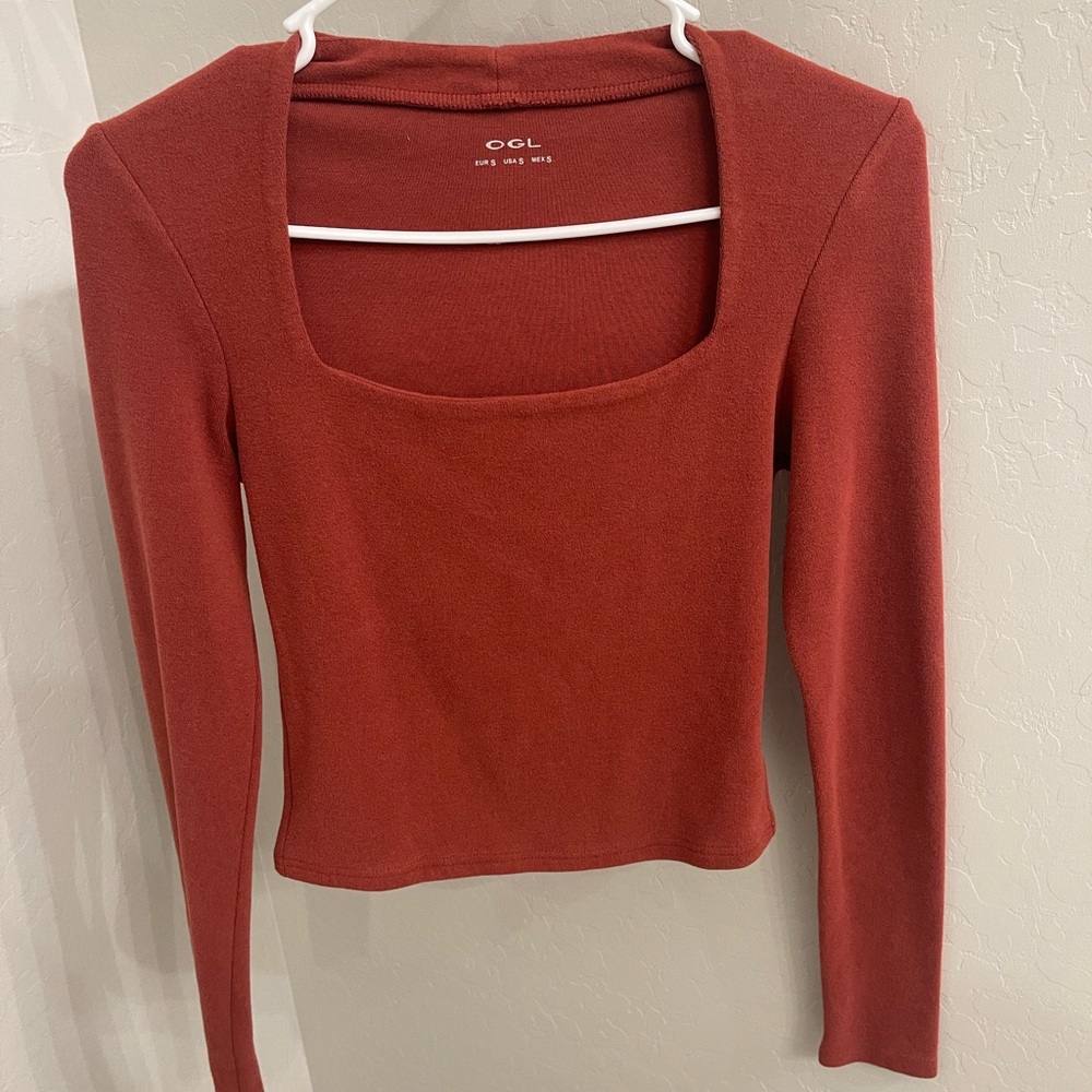 OGL Women's Burnt Orange Square Neck Top